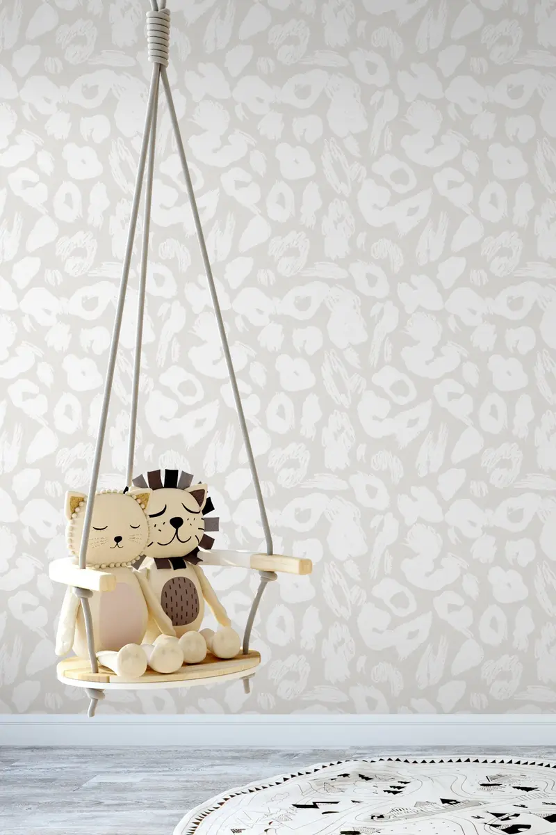 Papel pintado Infantil Lion Plata