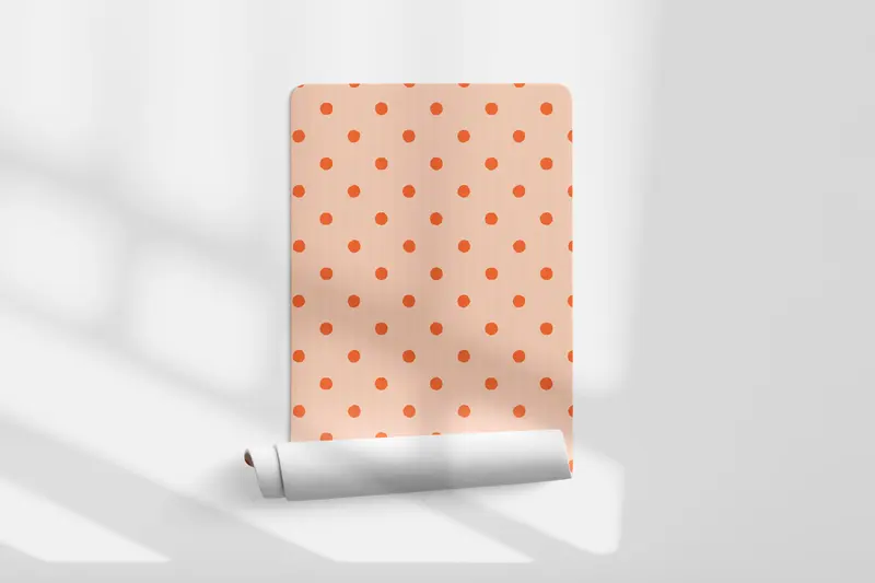 Papel pintado Lunares Irregulares Naranja Rosado M