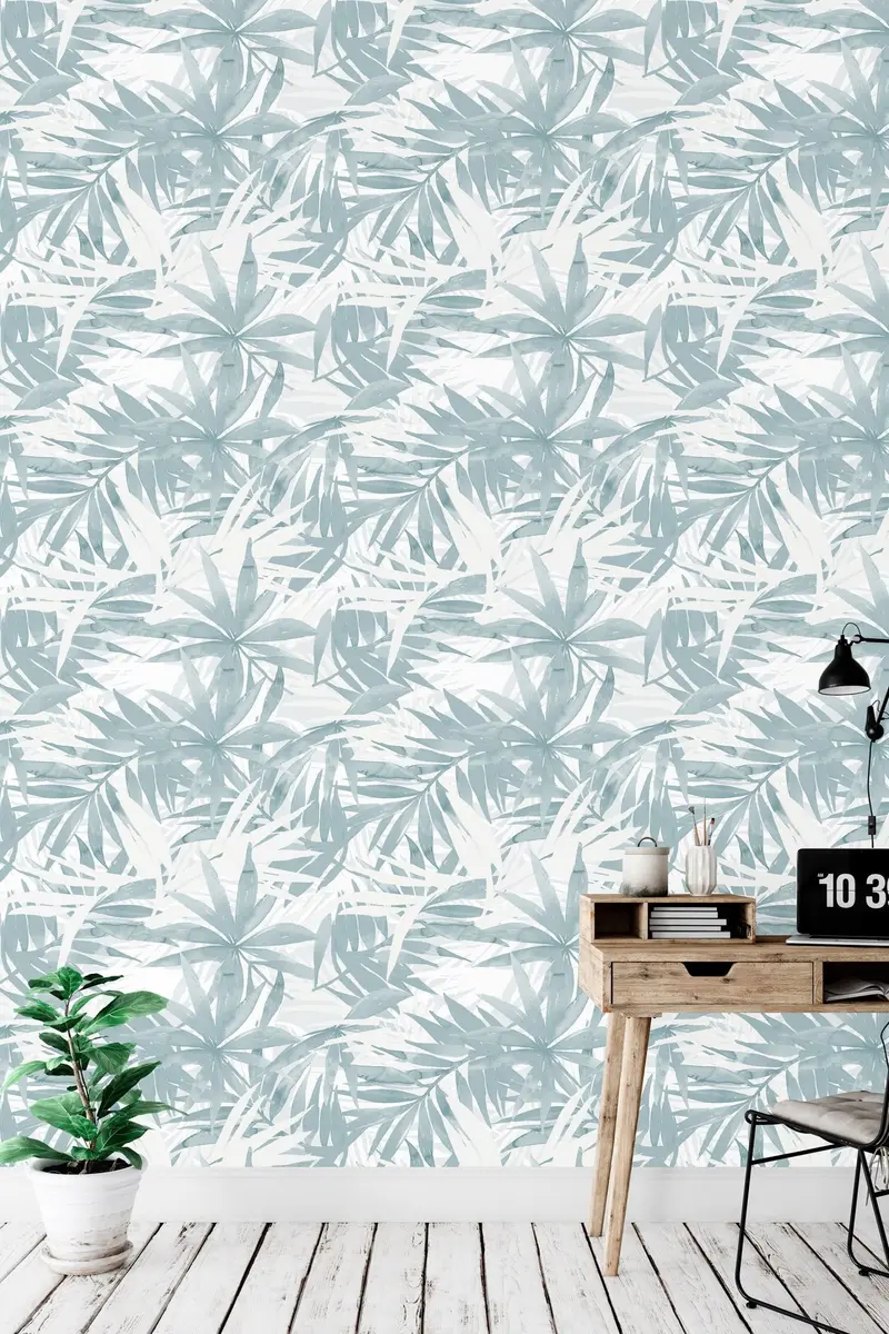 Papel pintado Polinesia Azul Grisáceo