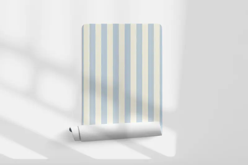 Papel pintado Rayas Irregulares Azul Crudo S