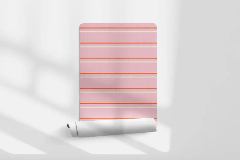 Papel pintado Rayas Irregulares Rosado Salmon M