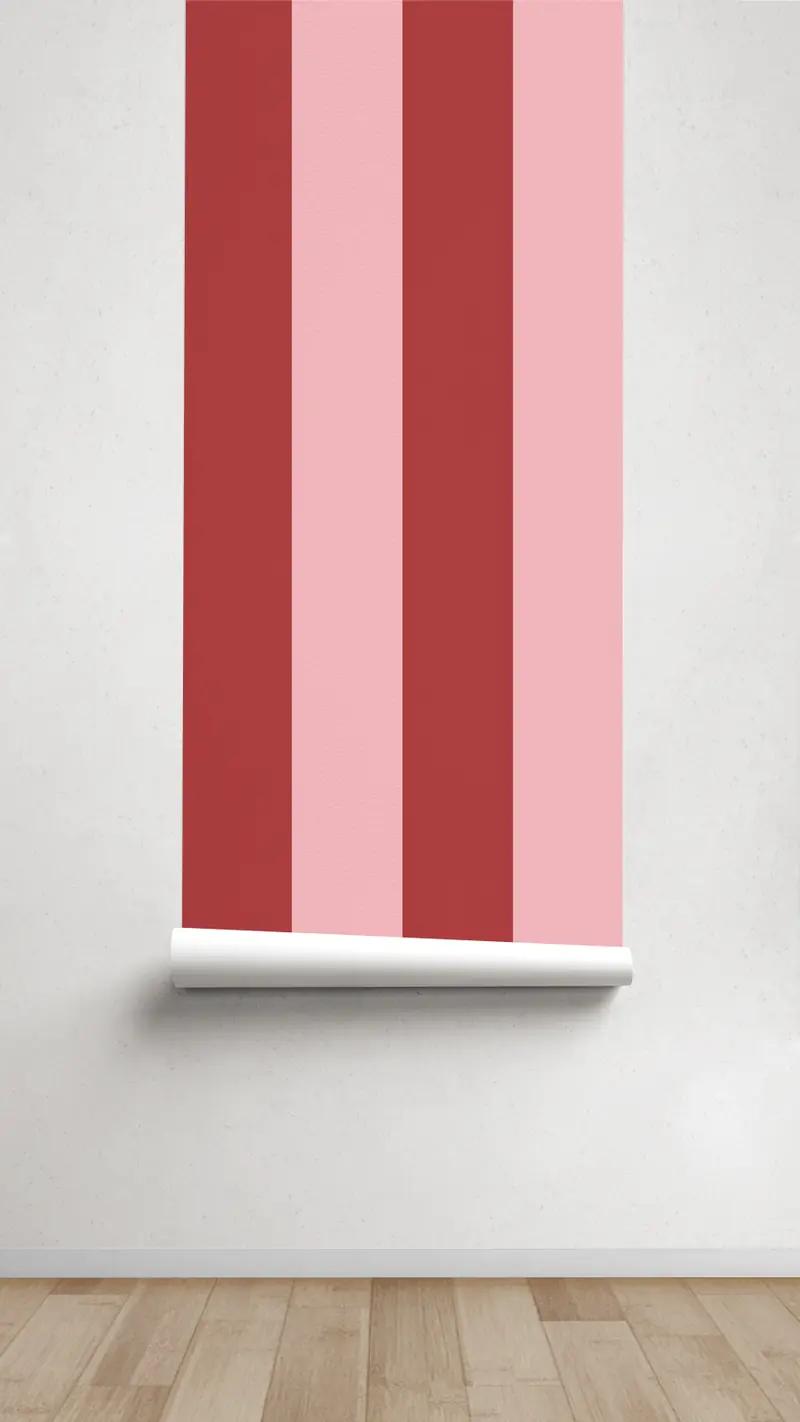Papel pintado Texturizado Rayas M Rojo Rosa