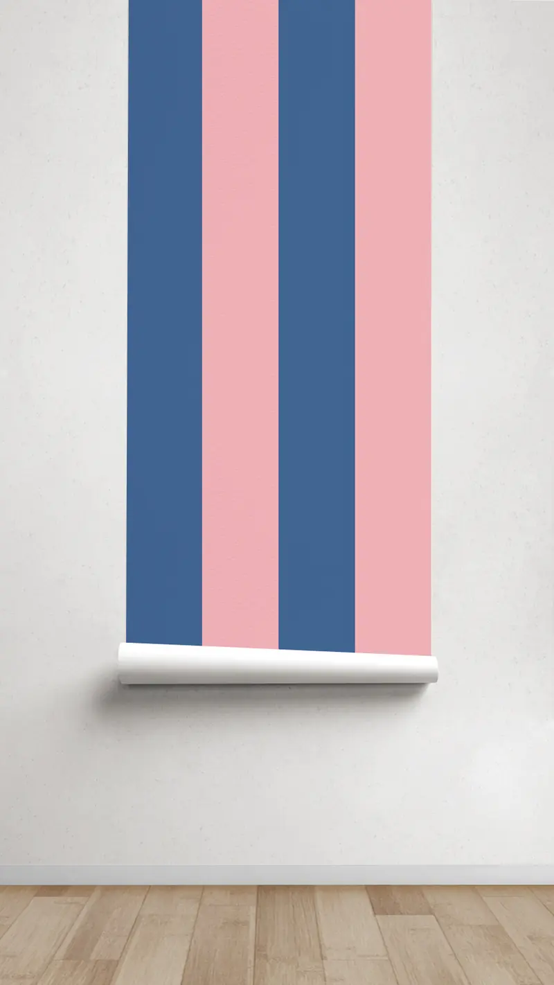 Papel pintado Texturizado Rayas M Rosa Azul