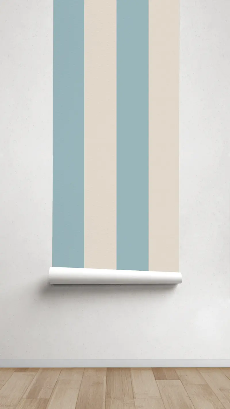 Papel pintado Texturizado Rayas M Turquesa Beige