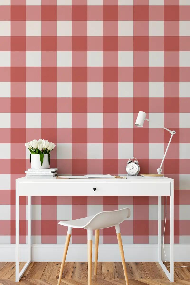 Papel pintado Texturizado Vichy L Rojo