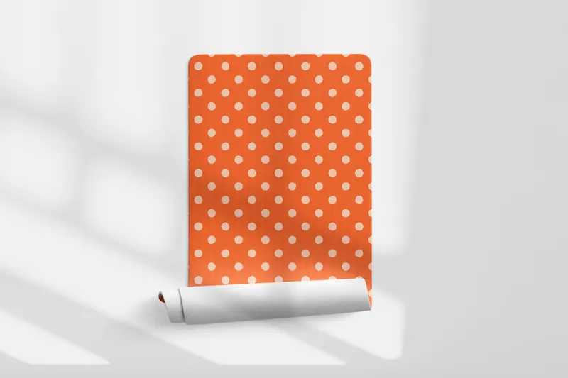 Papel pintado Topos Irregulares Naranja Rosa M