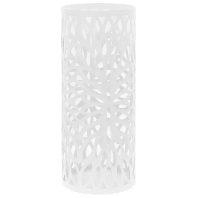 Paragüero diseño de hojas acero blanco