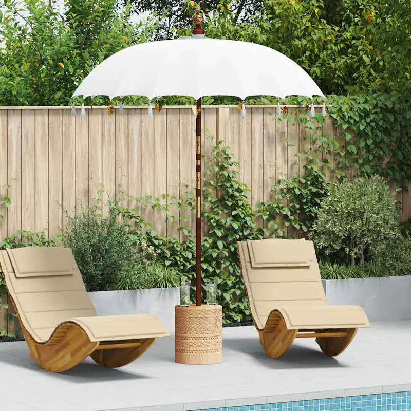 Parasol Balinés Crema 190 x 190 x 260 cm Algodón
