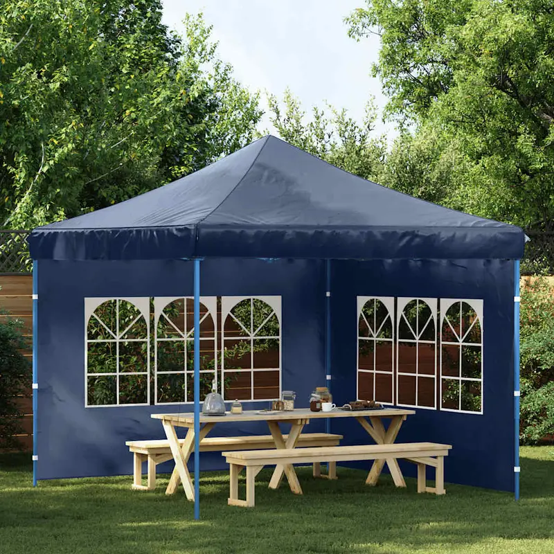 Paredes de carpa para fiestas con ventana 2 uds PE azul