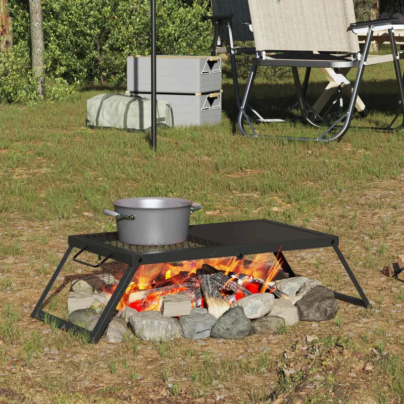 Parrilla de Camping Plegable Negro 31,5 x 26,5 x 4 cm