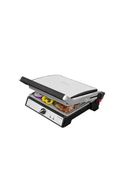 Parrilla eléctrica antiadherente de 2400 w en color acero y negro rock’ngrill de Cecotec