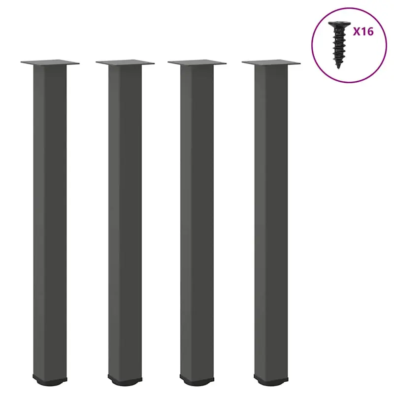 Patas para mesa de bar (4 unidades, antracita, 100-102 cm, acero)