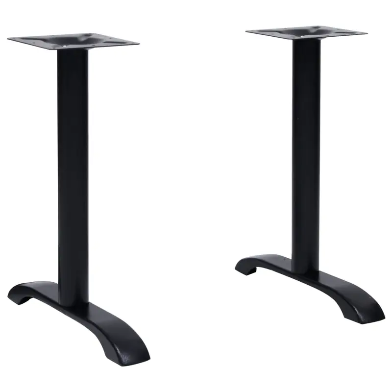 Patas para mesa de bistró 2 uds. Hierro fundido negro 61x8x72cm