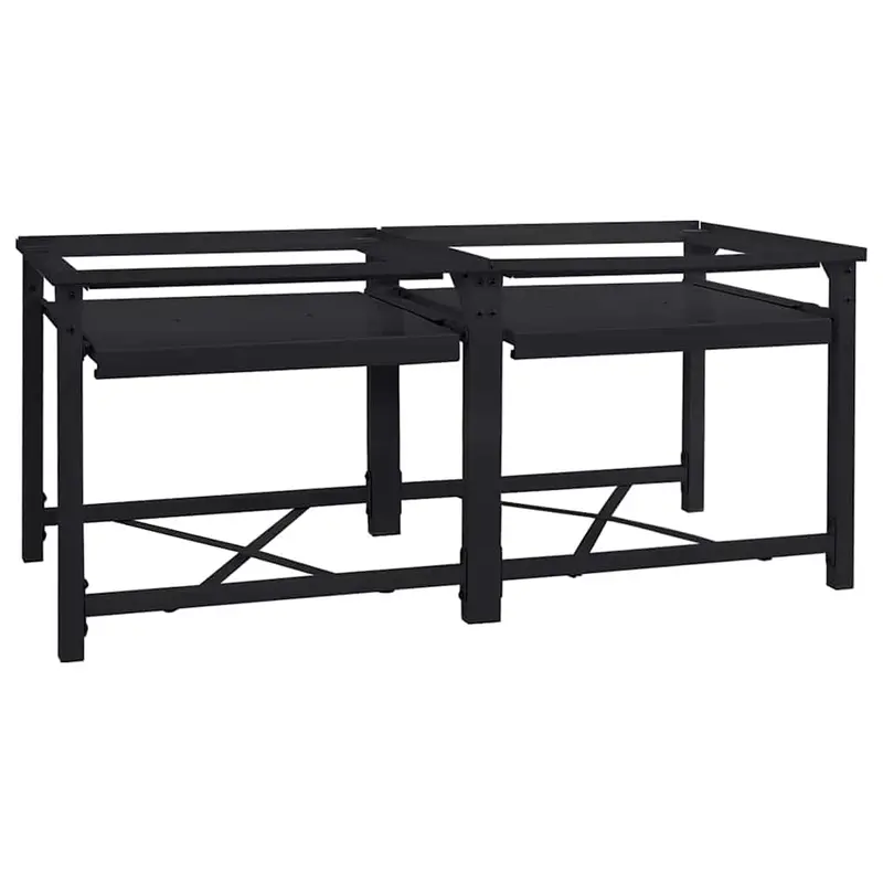 Pedestal para Lavadora 2 pcs Negro 120 x 56 x 52 cm Acero