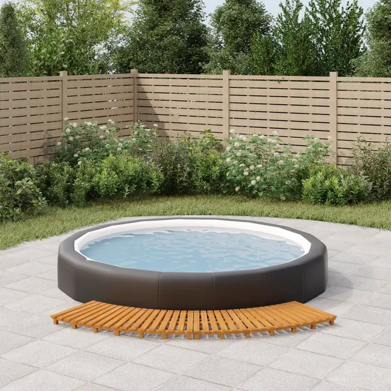 Peldaños para bañera de hidromasaje 2 uds madera maciza acacia