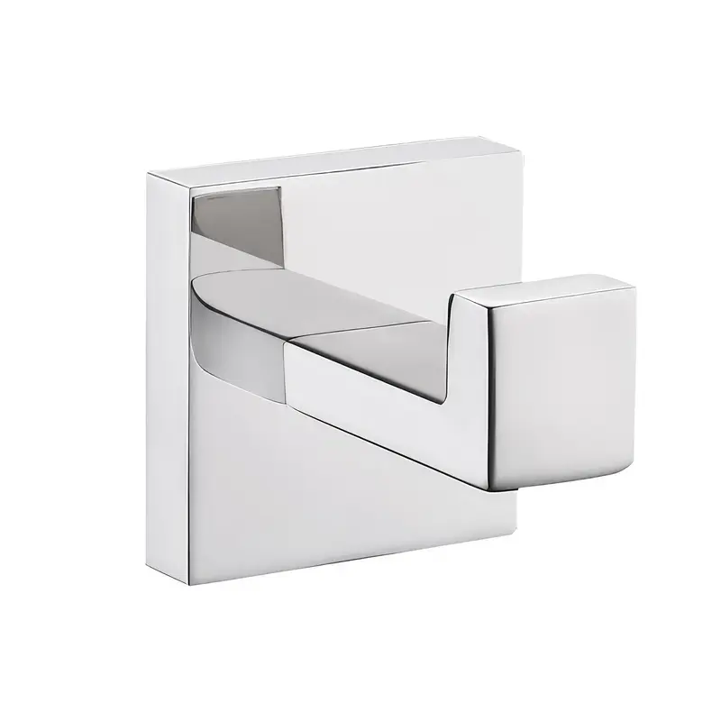 Percha cuadrada cromada moderna y minimalista para baño de Valaz