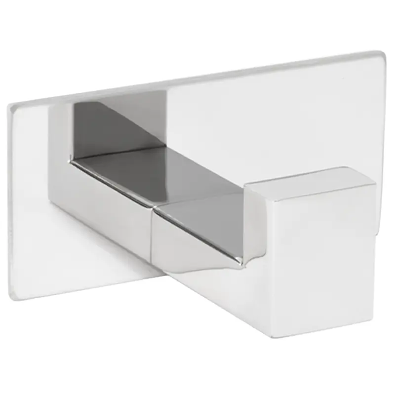 Percha cuadrada diseño moderno con acabado cromado instalación adhesiva sin taladro de Valaz