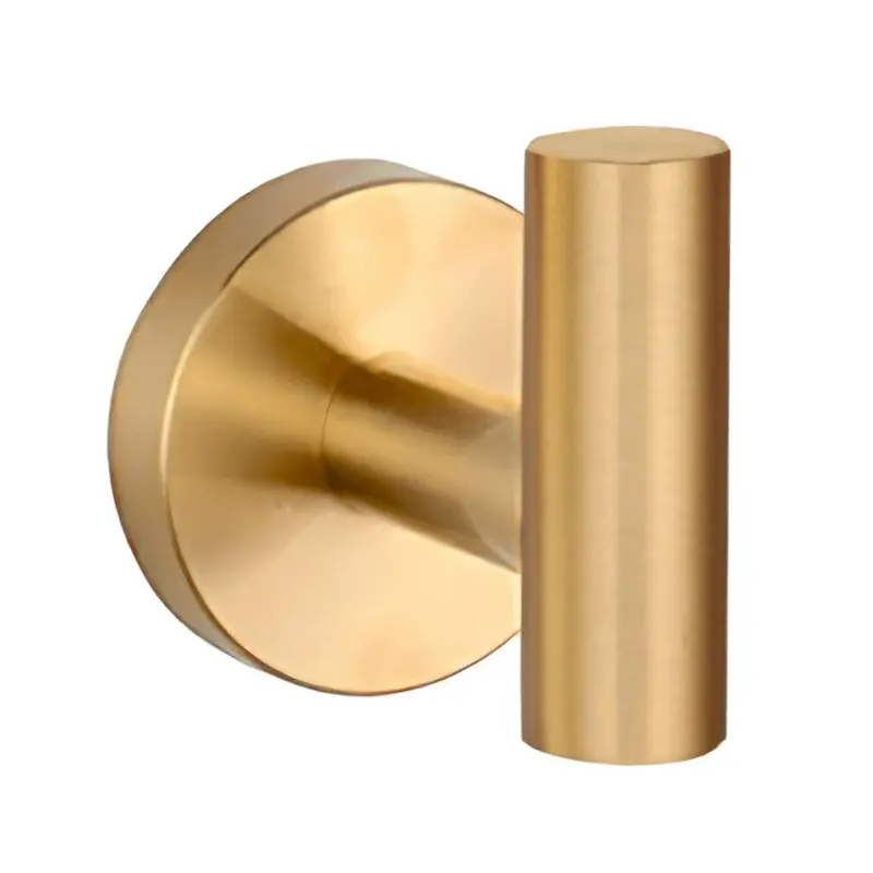 Percha de baño redonda en oro mate con protección PVD de Valaz