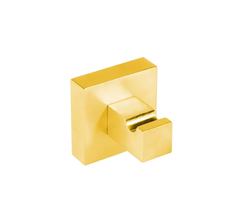 Percha para baño de latón con acabado oro mate Cuadro TRES
