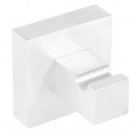 Percha para cuarto de baño de latón con acabado blanco Cuadro TRES