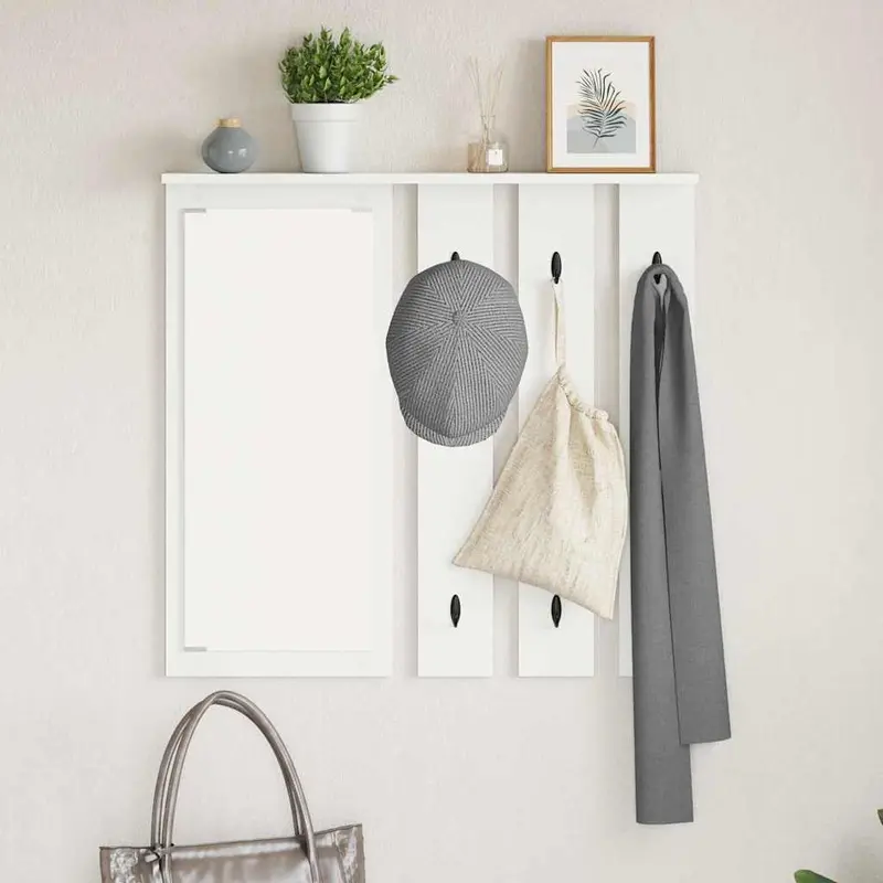 Perchero de pared Blanco 84 x 10 x 80 cm Madera contrachapada