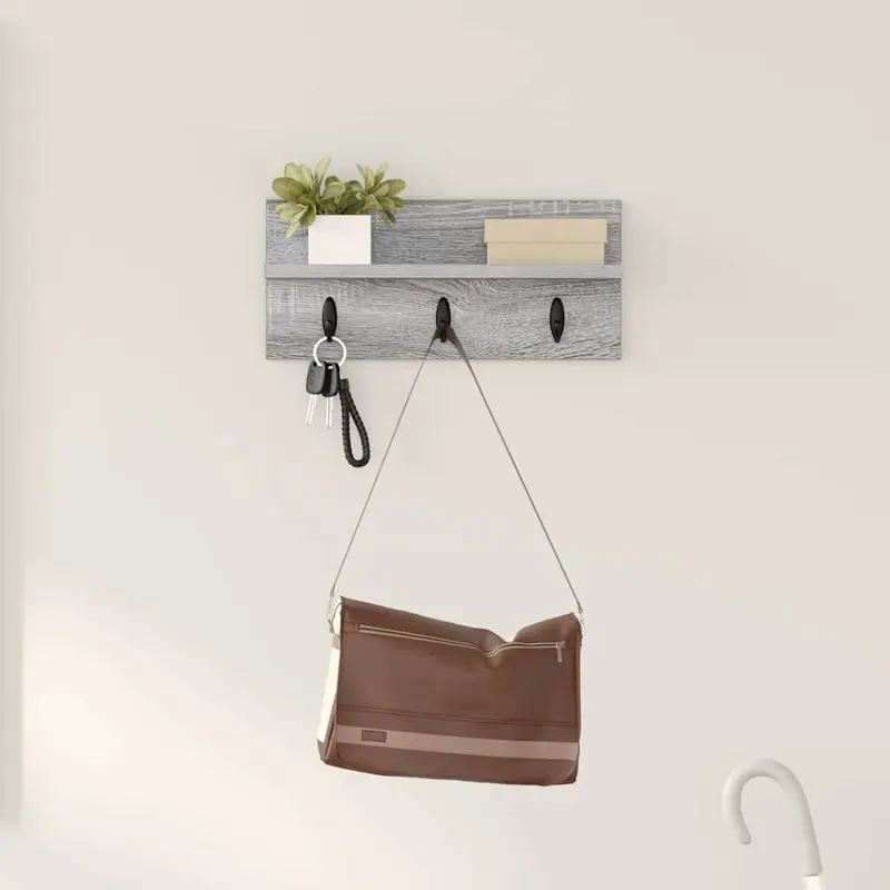 Perchero de pared Gris Sonoma 40 x 10,5 x 18 cm