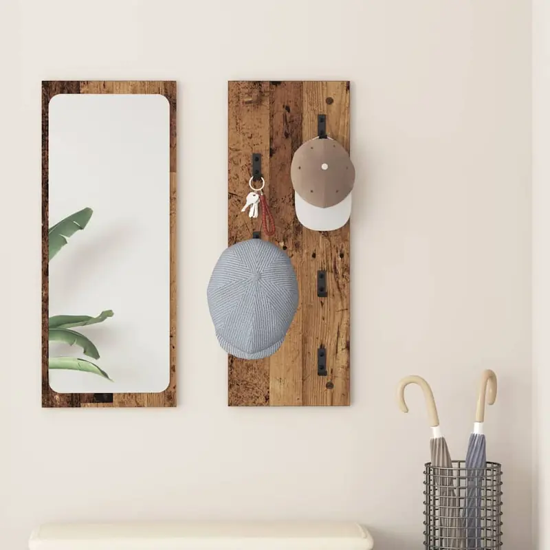 Perchero de pared Madera vieja 30 x 1,5 x 80 cm