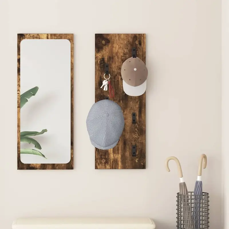 Perchero de pared Roble ahumado 30 x 1,5 x 80 cm
