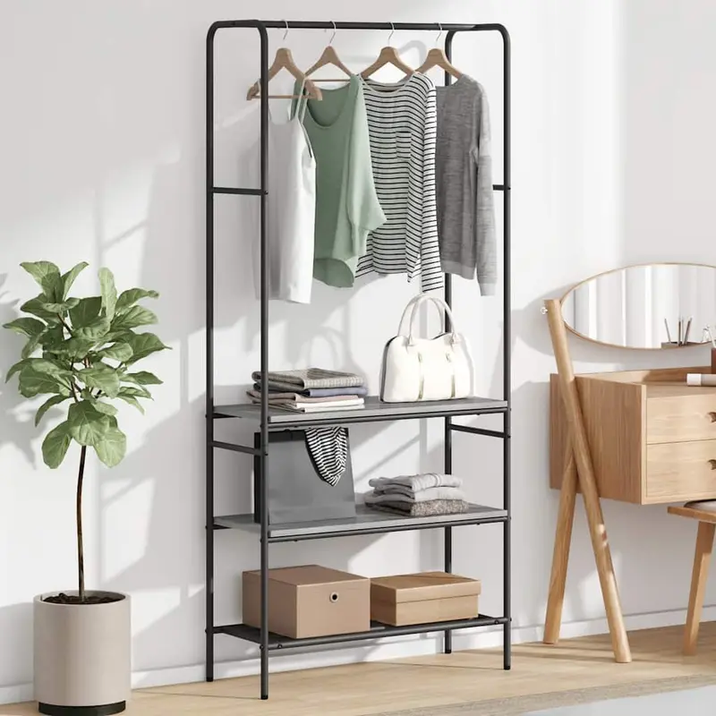 Perchero para ropa con estante Gris sonoma 77 x 30 x 171 cm
