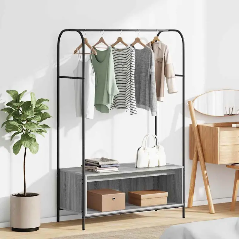 Perchero para ropa Gris 100 x 44 x 160 cm Madera de ingeniería