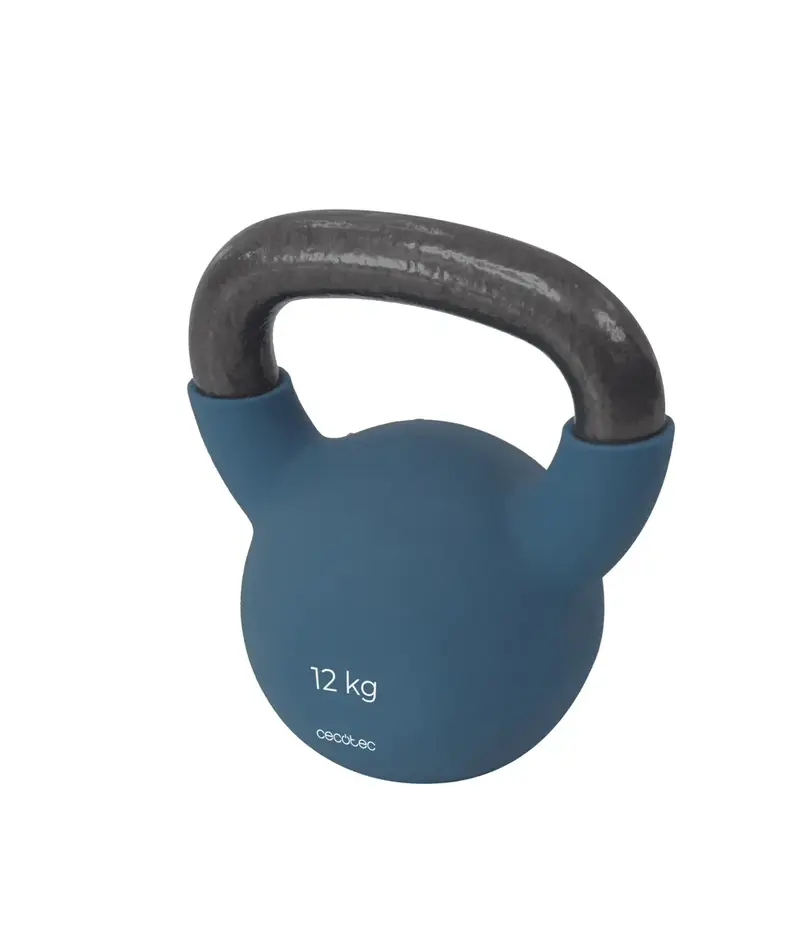 Pesa Rusa DrumFit KettleBell 12000 Neo de 12 kg con Revestimiento de neopreno y agarre ergonómico Cecotec