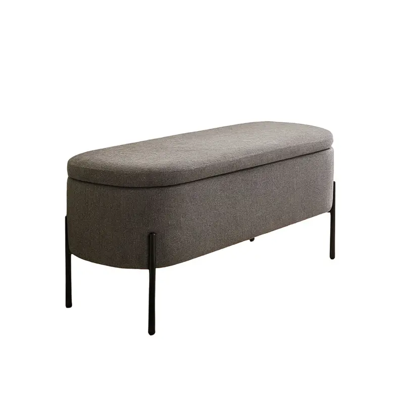 PIE DE CAMA TAPIZADO GRIS OSCURO