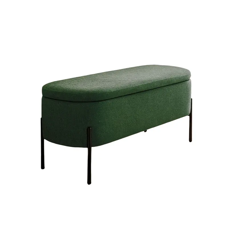 PIE DE CAMA TAPIZADO VERDE