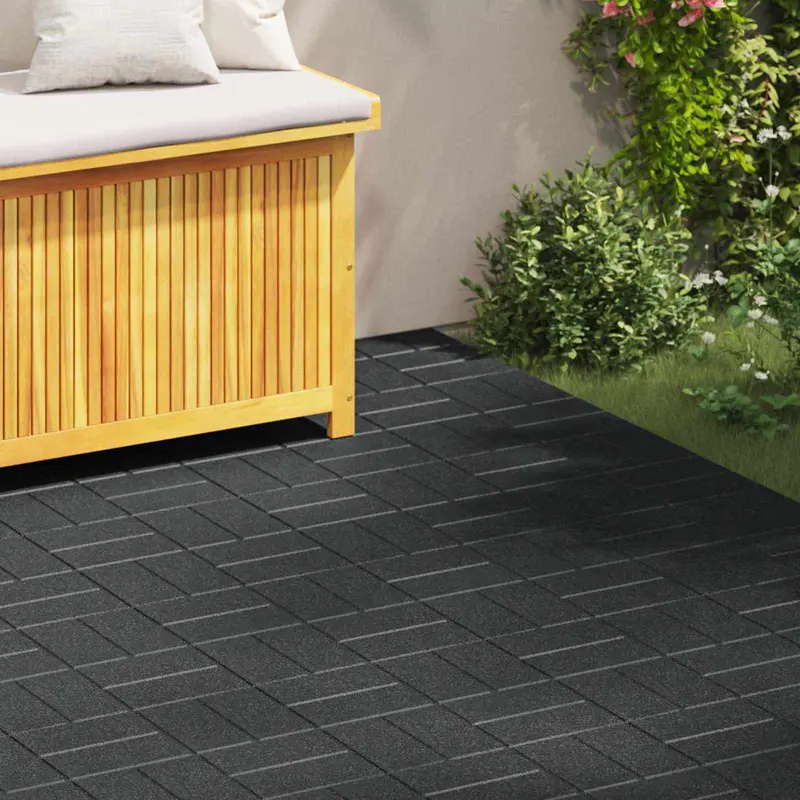 Piedra decorativa 6 pcs Negro 40,5 x 40,5 x 2 cm Goma