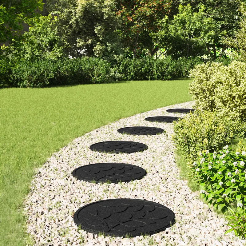 Piedra decorativa 6 pcs Negro Ø 44 x 2 cm Goma