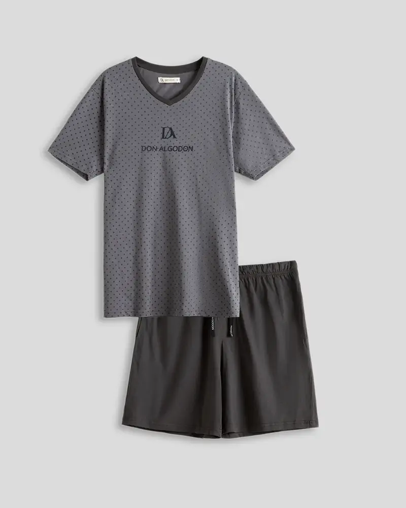 Pijama Corto Hombre Don Algodon Gris