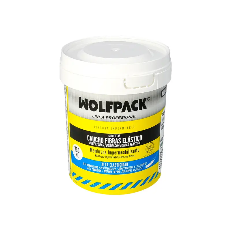 Pintura impermeabilizante con fibras para exteriores / interiores 750 ml. Color blanco
