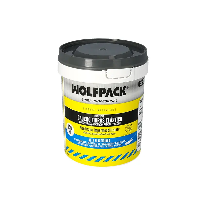 Pintura impermeabilizante con fibras para exteriores / interiores 750 ml. Color gris