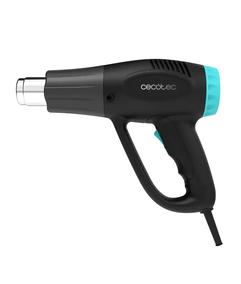 Pistola de calor Hell gun 3500 2000W con velocidad y temperatura ajustables y 4 cabezales intercambiables Cecotec