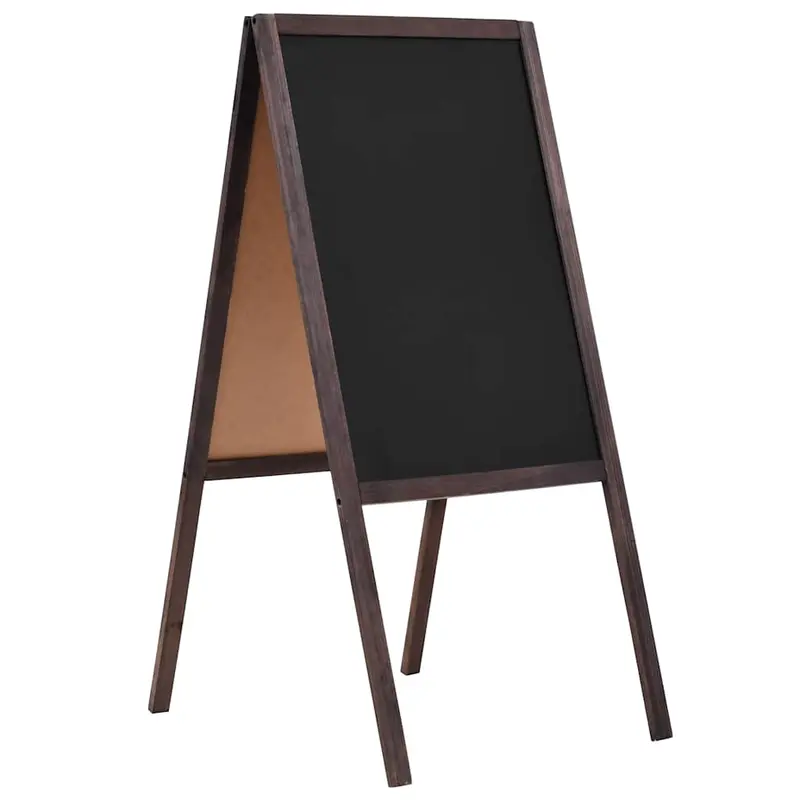 Pizarra de pie de doble cara madera de cedro 40x60 cm