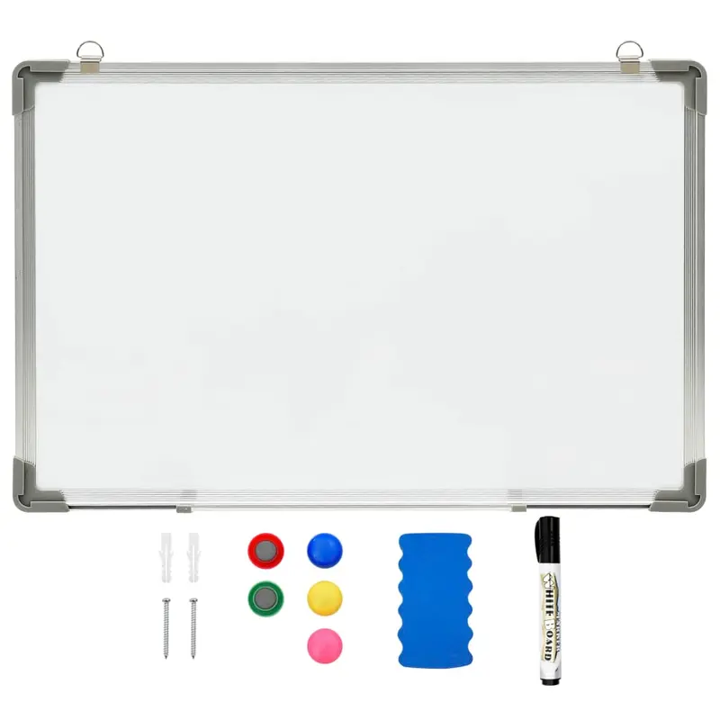 Pizarra magnética de borrado en seco acero blanco 50x35 cm
