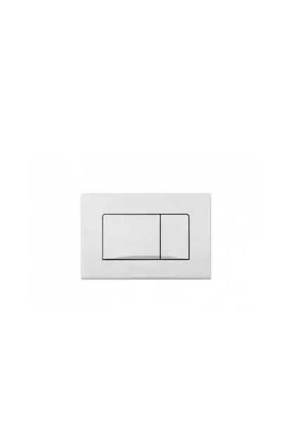 Placa de Doble Descarga PLAN Unisan Blanca con Juego de Fijación