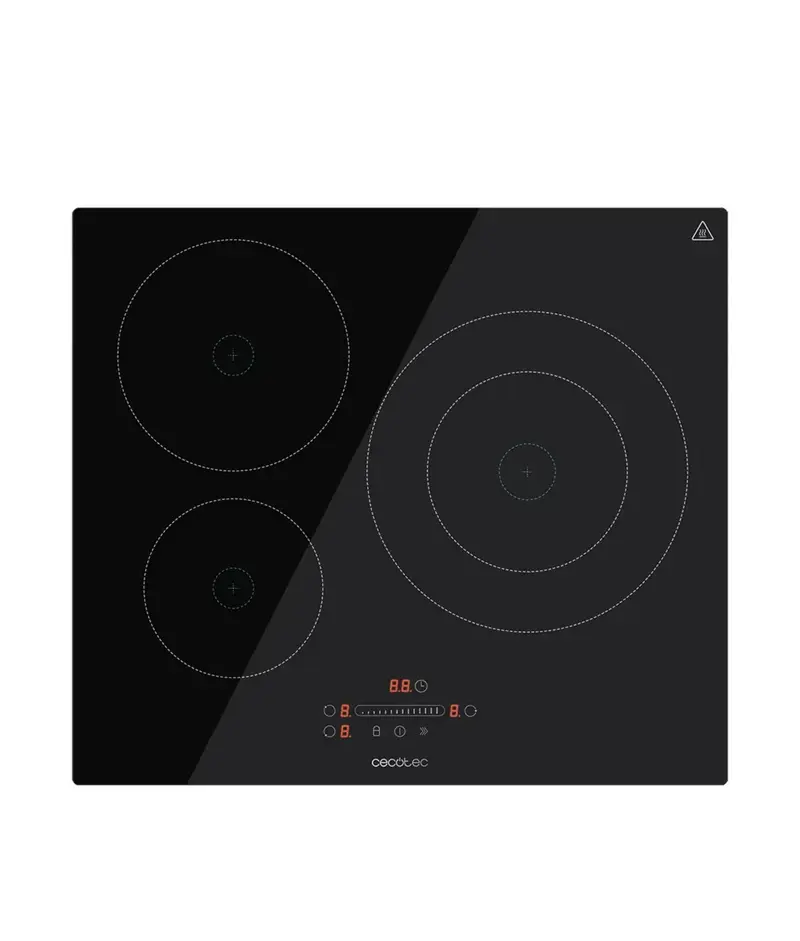 Placa de inducción Bolero Squad I 3250 de 3 fuegos ideal para cocinar rápido y fácil con toda la familia de Cecotec