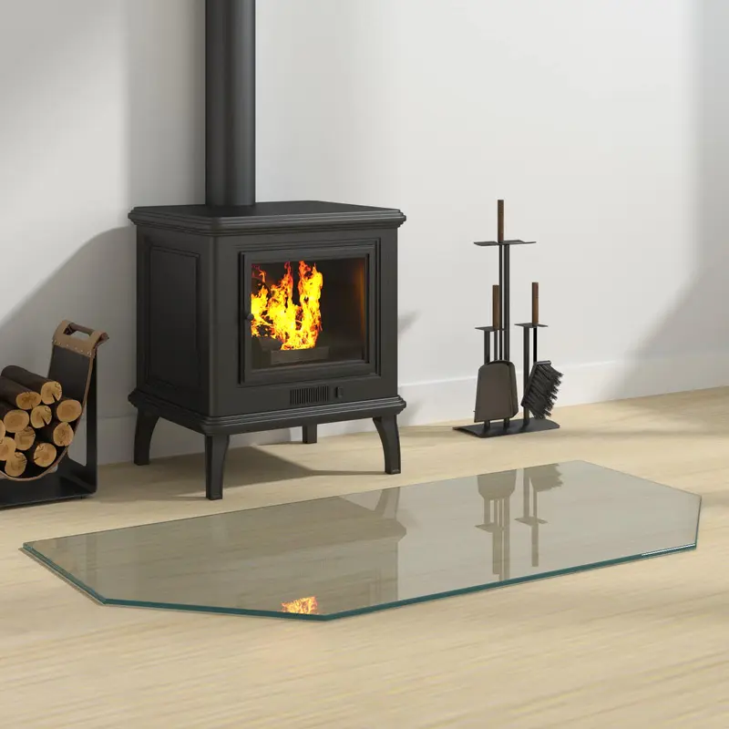 Placa de vidrio para chimenea Transparente 100 x 50 cm Cristal