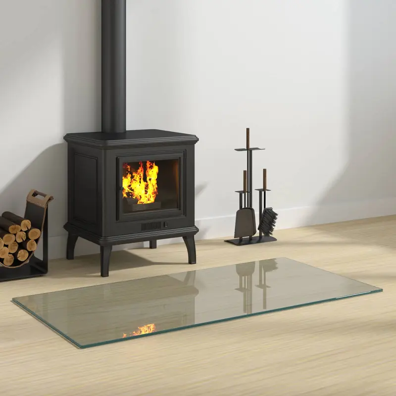 Placa de vidrio para chimenea Transparente 100 x 50 cm Cristal