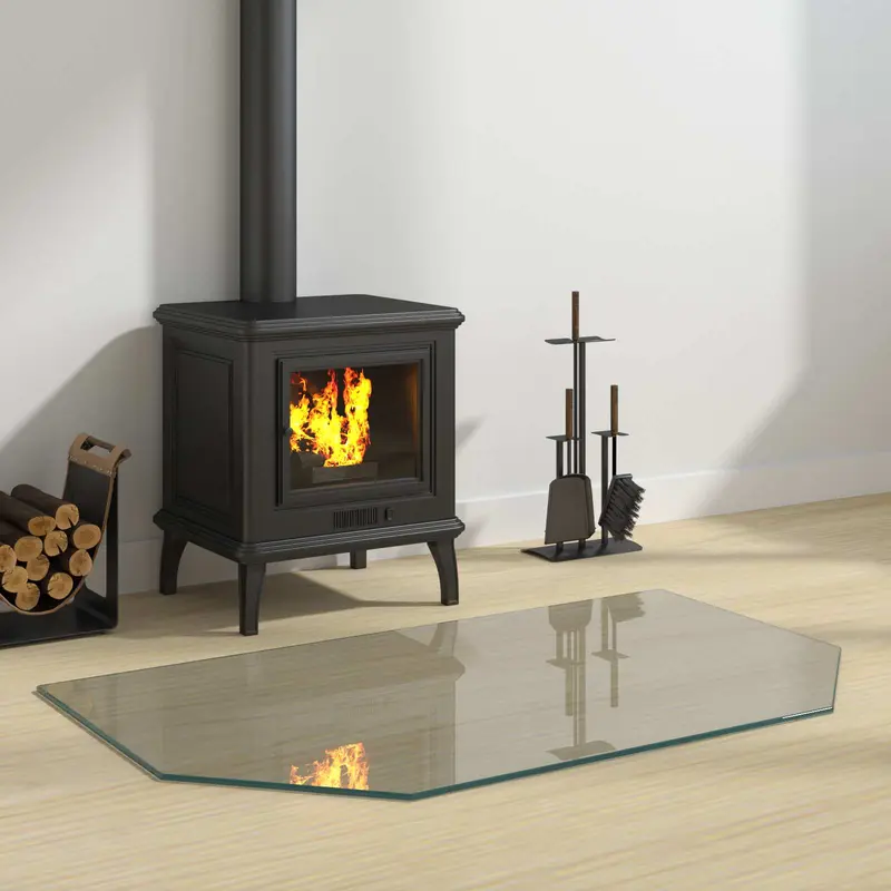 Placa de vidrio para chimenea Transparente 100 x 60 cm Cristal