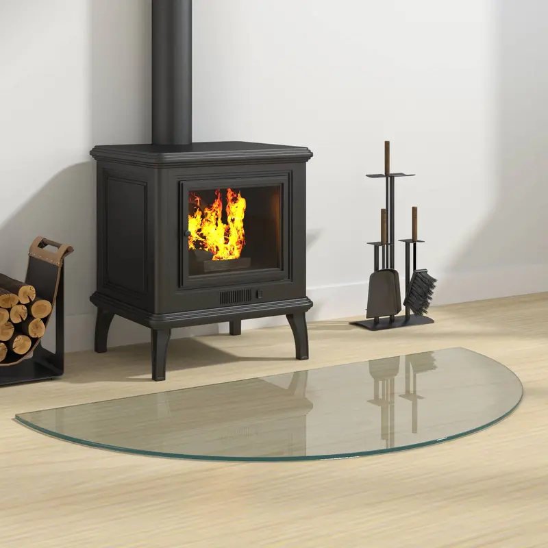Placa de vidrio para chimenea Transparente 1000 x 500 mm