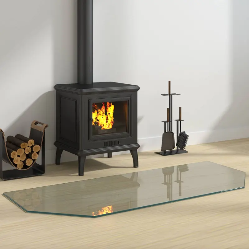 Placa de vidrio para chimenea Transparente 120 x 50 cm Cristal