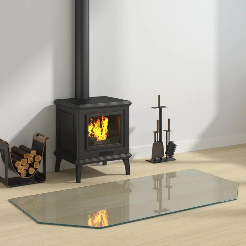 Placa de vidrio para chimenea Transparente 120 x 60 cm Cristal