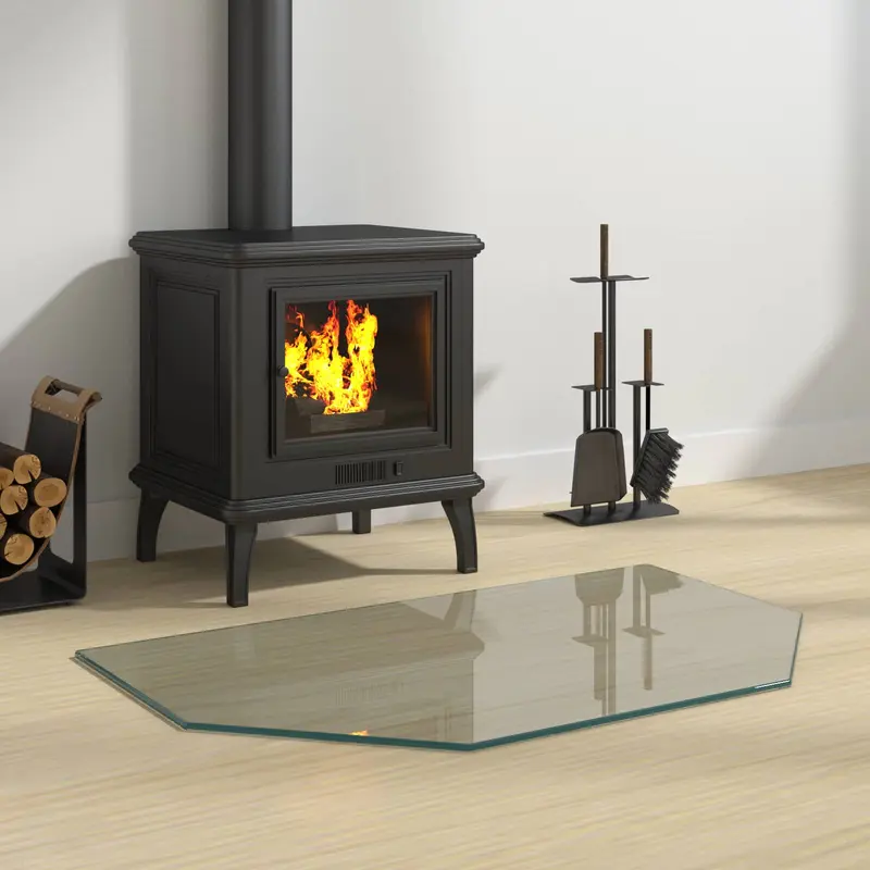 Placa de vidrio para chimenea Transparente 80 x 50 cm Cristal